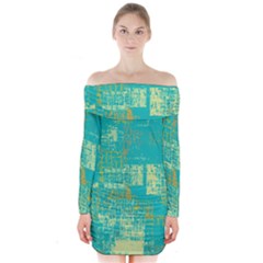 Abstract art Long Sleeve Off Shoulder Dress