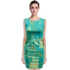 Abstract art Sleeveless Velvet Midi Dress