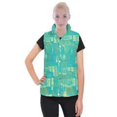 Abstract Art Women s Button Up Puffer Vest by ValentinaDesign