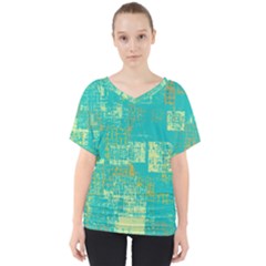 Abstract art V-Neck Dolman Drape Top