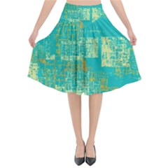 Abstract art Flared Midi Skirt