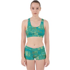 Abstract art Work It Out Sports Bra Set