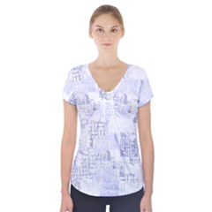 Abstract Art Short Sleeve Front Detail Top by ValentinaDesign