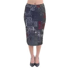 Abstract Art Velvet Midi Pencil Skirt by ValentinaDesign
