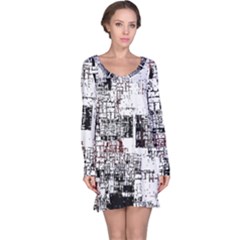 Abstract Art Long Sleeve Nightdress by ValentinaDesign