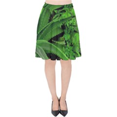 Vivid Tropical Design Velvet High Waist Skirt by dflcprints