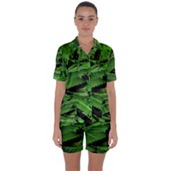 Vivid Tropical Design Satin Short Sleeve Pyjamas Set by dflcprints