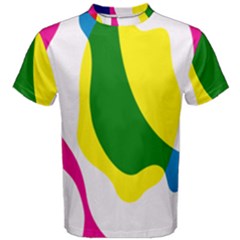 Anatomicalrainbow Wave Chevron Pink Blue Yellow Green Men s Cotton Tee