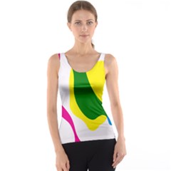 Anatomicalrainbow Wave Chevron Pink Blue Yellow Green Tank Top by Mariart