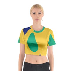 Yellow Green Blue Cotton Crop Top by Mariart