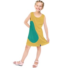 Yellow Green Blue Kids  Tunic Dress by Mariart