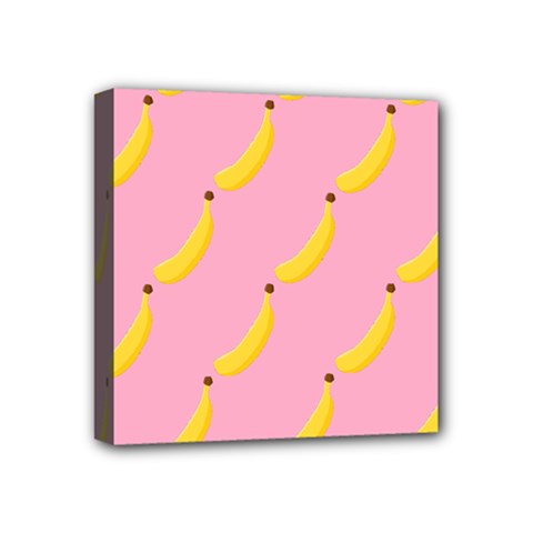 Banana Fruit Yellow Pink Mini Canvas 4  X 4 