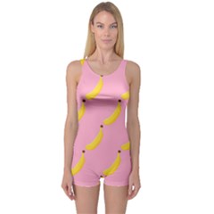 Banana Fruit Yellow Pink One Piece Boyleg Swimsuit by Mariart