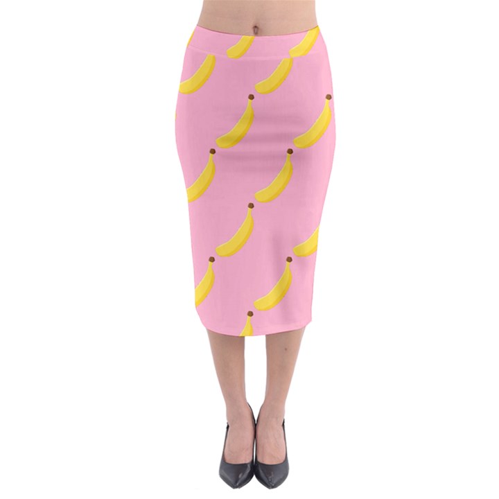 Banana Fruit Yellow Pink Midi Pencil Skirt