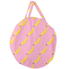 Banana Fruit Yellow Pink Giant Round Zipper Tote