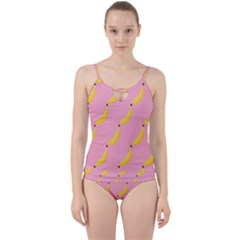 Banana Fruit Yellow Pink Cut Out Top Tankini Set