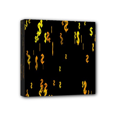 Animated Falling Spinning Shining 3d Golden Dollar Signs Against Transparent Mini Canvas 4  X 4  by Mariart