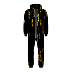 Animated Falling Spinning Shining 3d Golden Dollar Signs Against Transparent Hooded Jumpsuit (kids) by Mariart