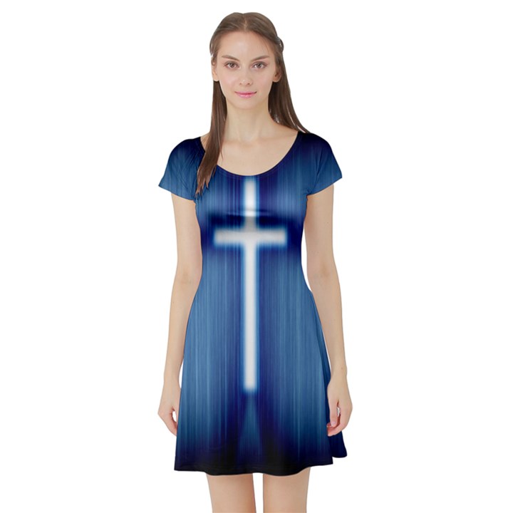 Blue Cross Christian Short Sleeve Skater Dress