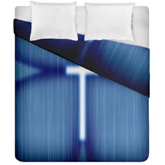 Blue Cross Christian Duvet Cover Double Side (california King Size) by Mariart