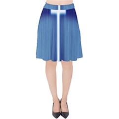 Blue Cross Christian Velvet High Waist Skirt by Mariart