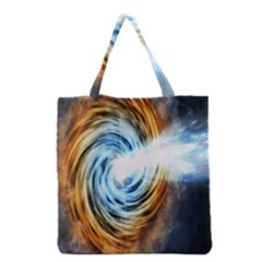 A Blazar Jet In The Middle Galaxy Appear Especially Bright Grocery Tote Bag by Mariart