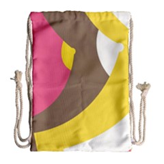 Breast Pink Brown Yellow White Rainbow Drawstring Bag (large) by Mariart