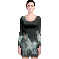 Flame Keeper Original Long Sleeve Velvet Bodycon Dress by DeneWestUK