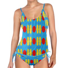 Ovals And Stripes Pattern                           Tankini Set by LalyLauraFLM