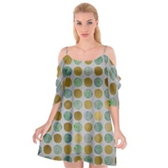 Green And Golden Dots Pattern                     Cutout Spaghetti Strap Chiffon Dress by LalyLauraFLM