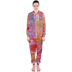 Colorful Watercolors Pattern                            Hooded Jumpsuit (ladies) by LalyLauraFLM