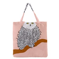 Animals Bird Owl Pink Polka Dots Grocery Tote Bag