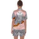 Animals Bird Owl Pink Polka Dots Satin Short Sleeve Pyjamas Set View2