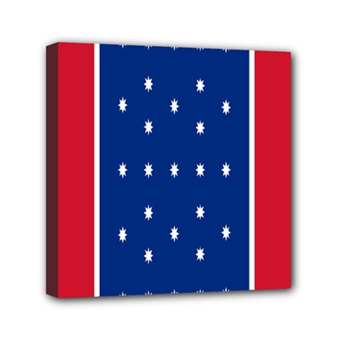 British American Flag Red Blue Star Mini Canvas 6  X 6 