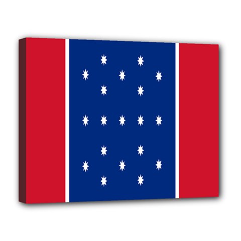 British American Flag Red Blue Star Canvas 14  X 11  by Mariart