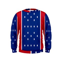 British American Flag Red Blue Star Kids  Sweatshirt by Mariart