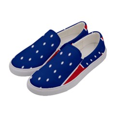 British American Flag Red Blue Star Women s Canvas Slip Ons by Mariart