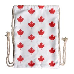 Canadian Maple Leaf Pattern Drawstring Bag (large) by Mariart