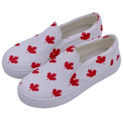 Canadian Maple Leaf Pattern Kids  Canvas Slip Ons by Mariart