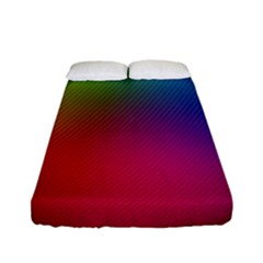 Bright Lines Resolution Image Wallpaper Rainbow Fitted Sheet (full/ Double Size)