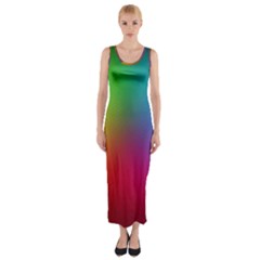 Bright Lines Resolution Image Wallpaper Rainbow Fitted Maxi Dress by Mariart