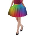 Bright Lines Resolution Image Wallpaper Rainbow A-Line Pocket Skirt View1