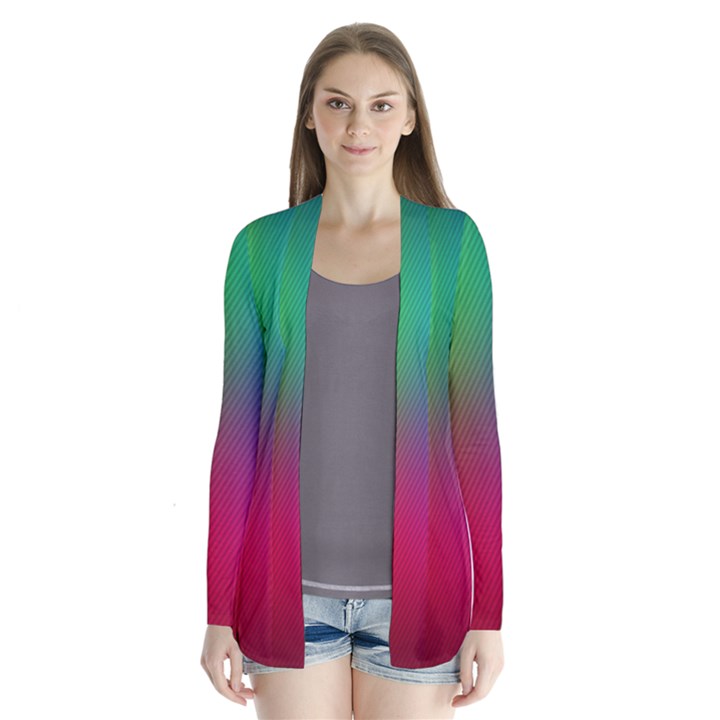 Bright Lines Resolution Image Wallpaper Rainbow Drape Collar Cardigan