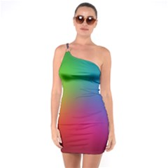 Bright Lines Resolution Image Wallpaper Rainbow One Soulder Bodycon Dress by Mariart