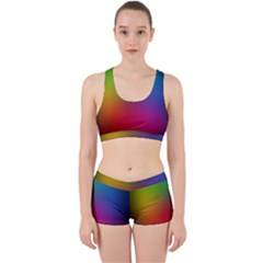 Bright Lines Resolution Image Wallpaper Rainbow Work It Out Sports Bra Set by Mariart