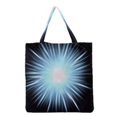 Bright Light On Black Background Grocery Tote Bag