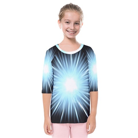 Bright Light On Black Background Kids  Quarter Sleeve Raglan Tee by Mariart