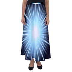 Bright Light On Black Background Flared Maxi Skirt
