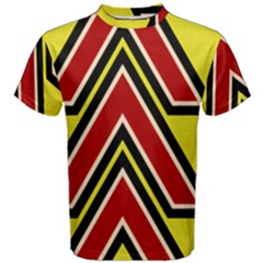 Chevron Symbols Multiple Large Red Yellow Men s Cotton Tee by Mariart