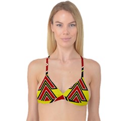 Chevron Symbols Multiple Large Red Yellow Reversible Tri Bikini Top by Mariart